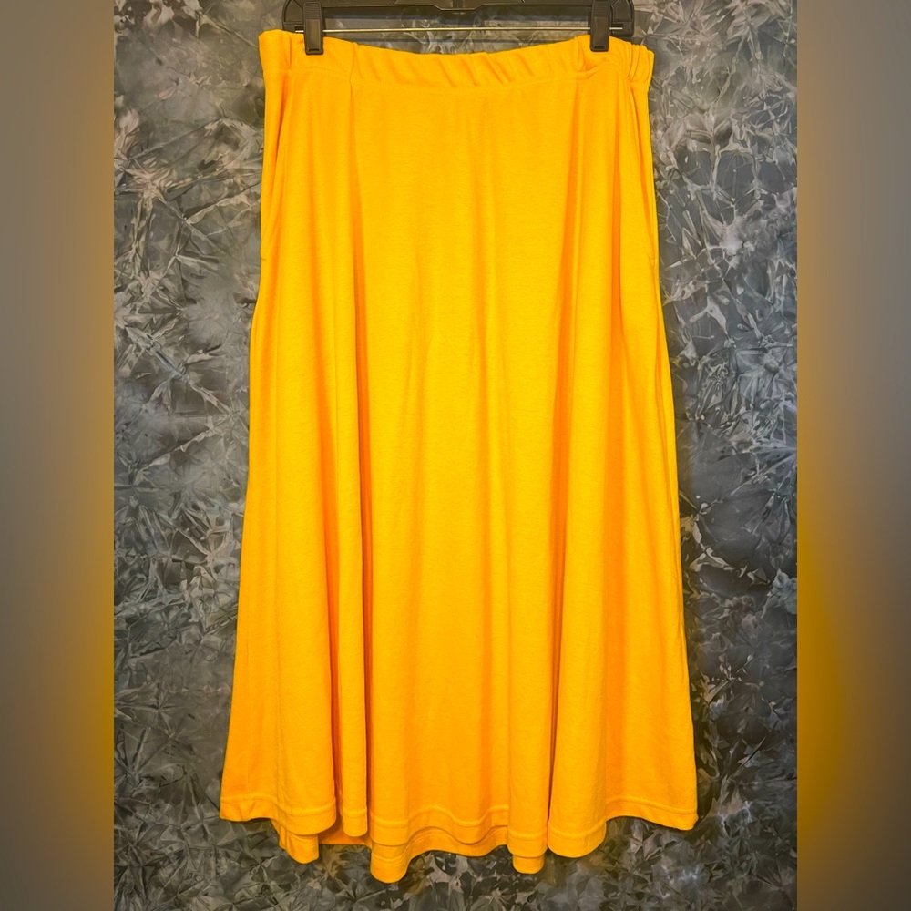 Jessica London Bright Yellow Midi Skirt